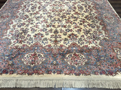 8.8 x 10.6 Karastan Kirman Rug #788, Wool Vintage Discontinued Floral Carpet - Nuvé