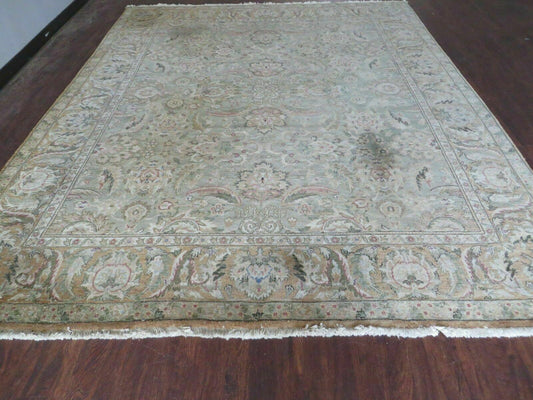 8' X 10' Vintage Handmade India Floral Oriental Top Quality Jaipur Tea Wash - Nuvé