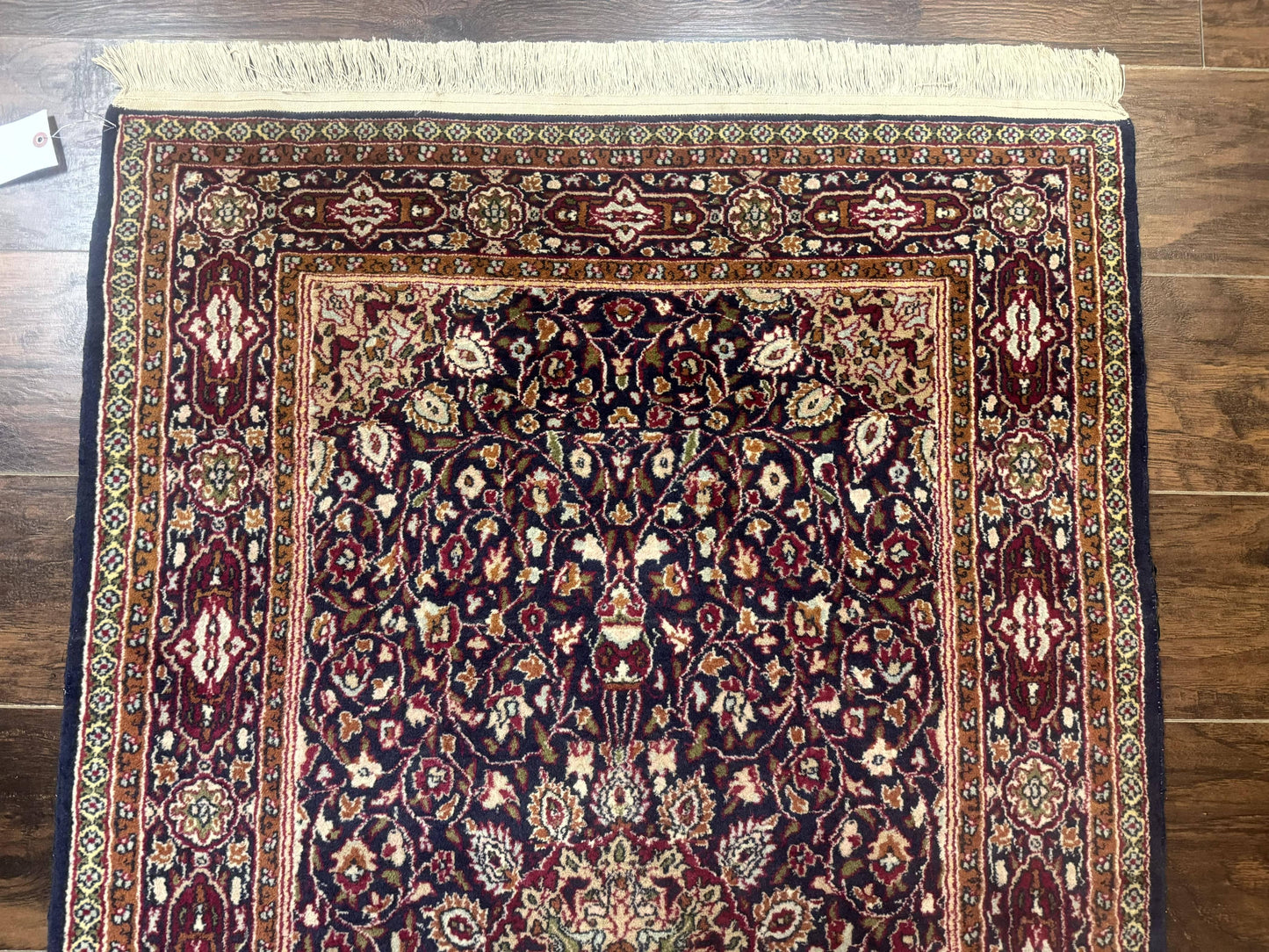 Indo Kashmiri Rug 3x5, Navy Blue, Very Fine 400 KPSI, Pair B - Nuvé