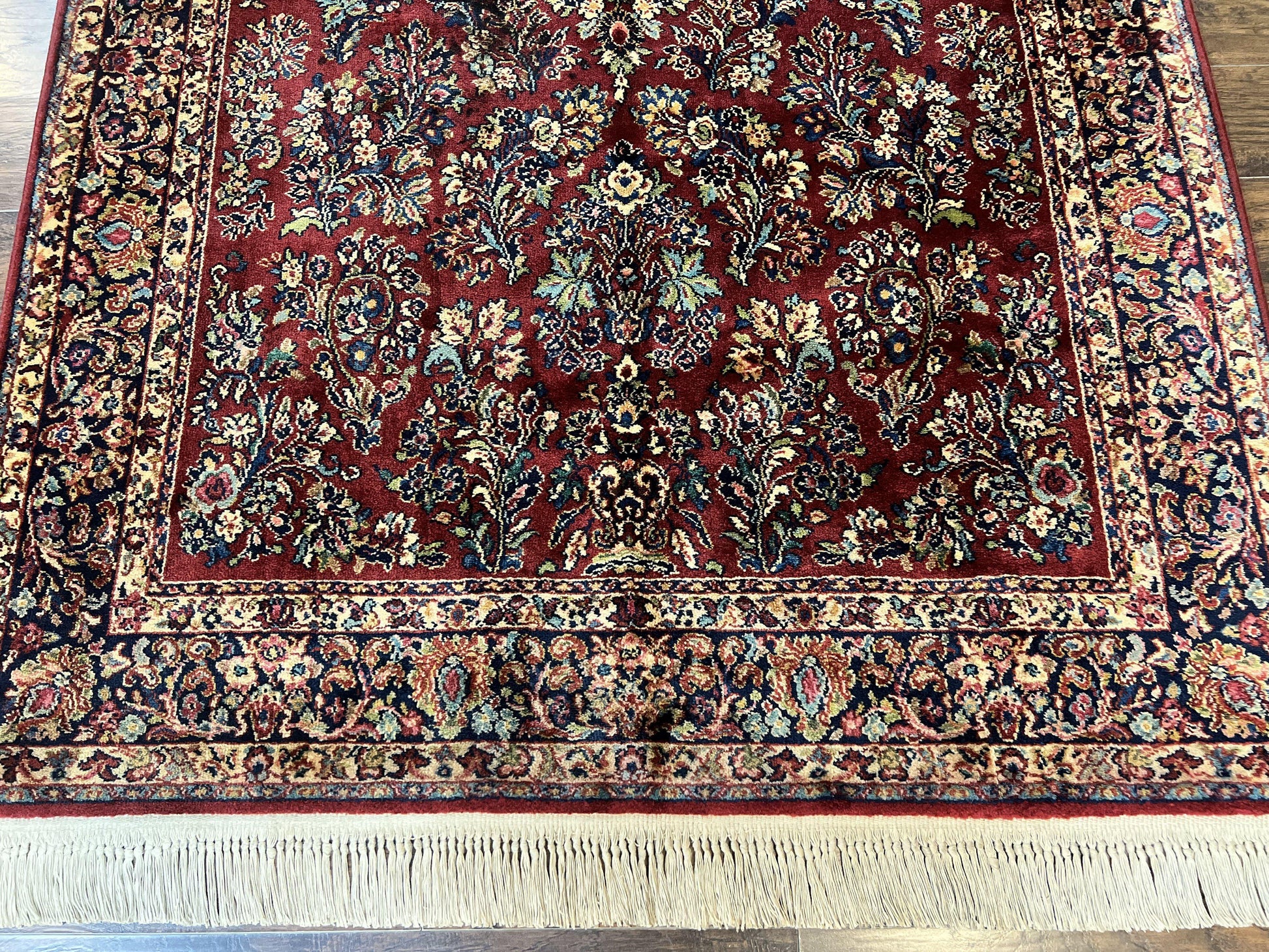 Karastan Rug 5.9 x 9 Red Sarouk #785, Wool Karastan Carpet, Original 700 Series, Vintage Karastan Oriental Rug Discontinued - Nuvé