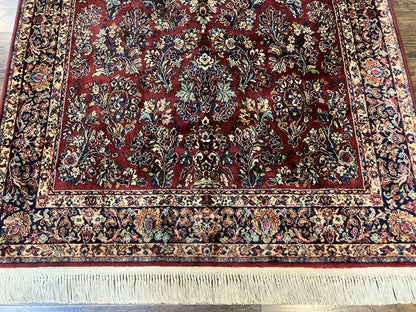 Karastan Rug 5.9 x 9 Red Sarouk #785, Wool Karastan Carpet, Original 700 Series, Vintage Karastan Oriental Rug Discontinued - Nuvé
