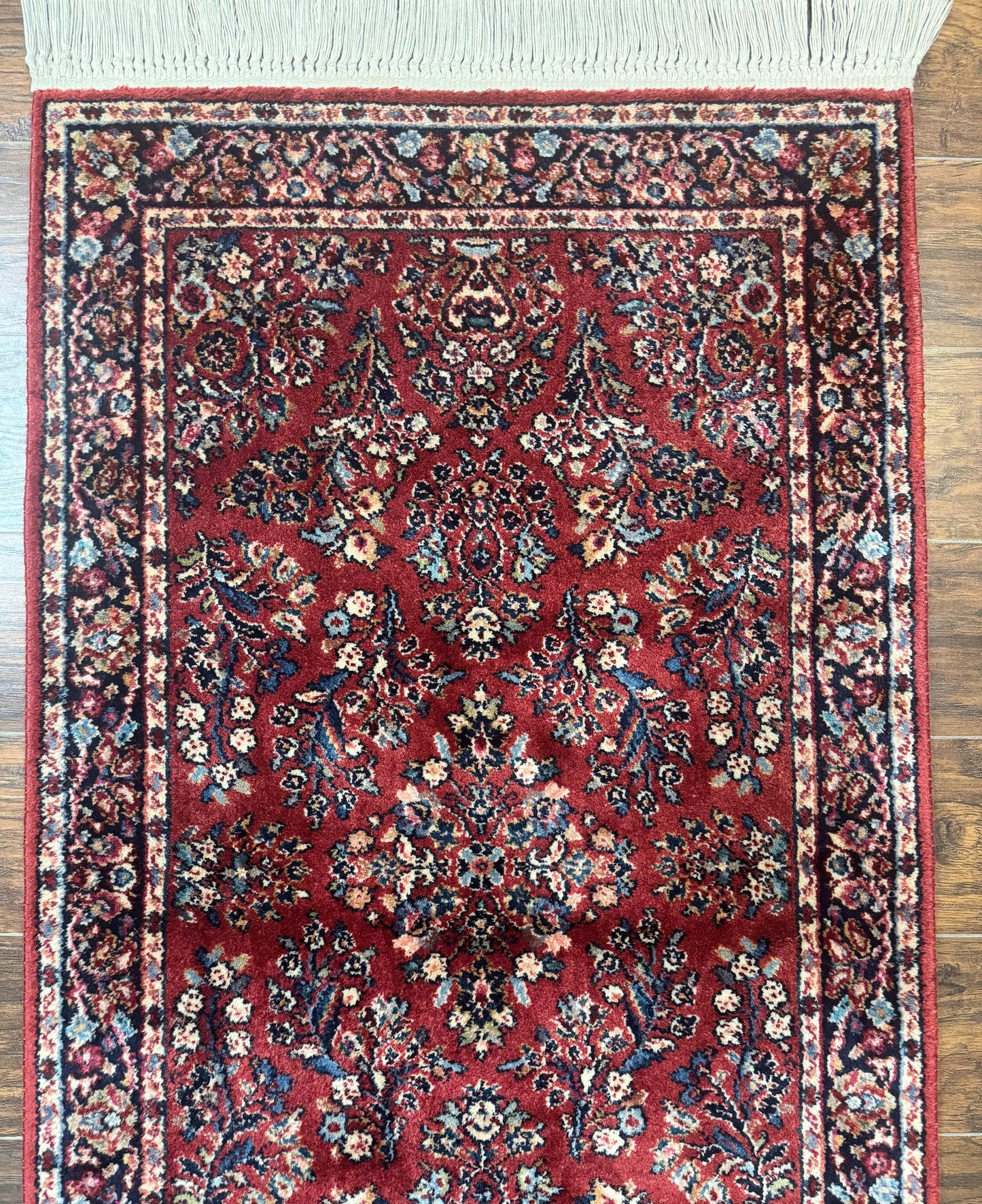 Karastan Rug 3x5 Red Sarouk #785, Karastan Wool Pile Rug, Original 700 Series, Discontinued Vintage Karastan Carpet - Nuvé