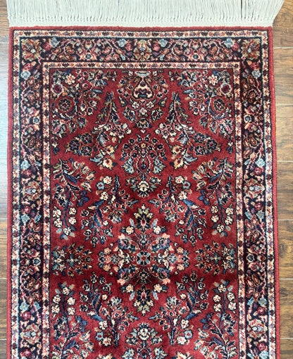 Karastan Rug 3x5 Red Sarouk #785, Karastan Wool Pile Rug, Original 700 Series, Discontinued Vintage Karastan Carpet - Nuvé