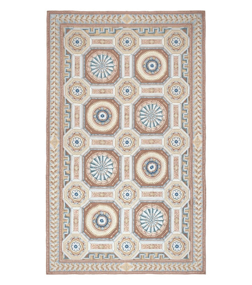 New Chinese Needlepoint Rug 8x14 - 9x14, French European Panel Design, Elegant Dining Room Rug, Flatweave Hand Woven Carpet, Handmade, Wool