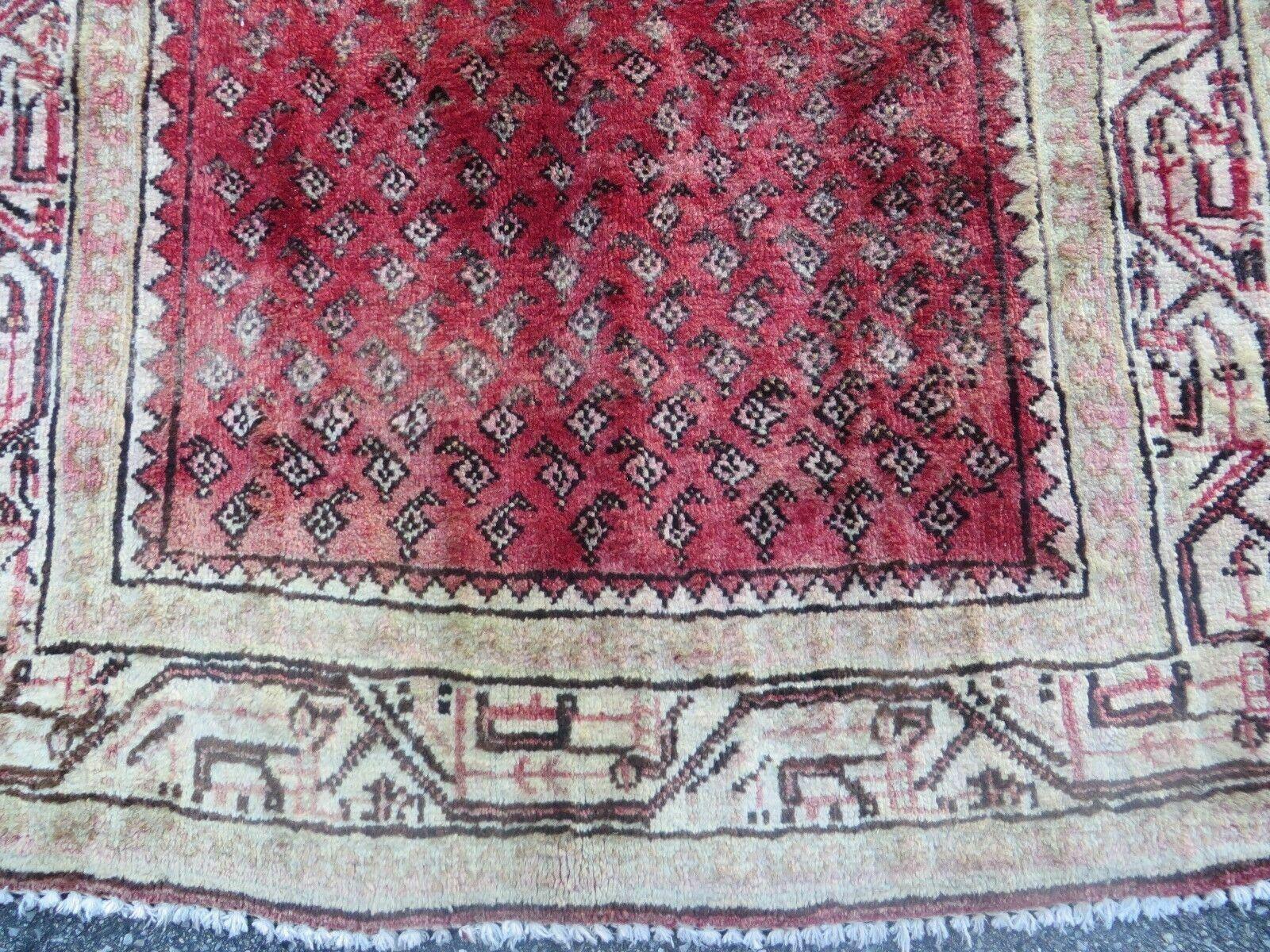 3'7"X 10' Antique Handmade India Oriental Paisley Wool Runner Rug Vegy # 31 - Nuvé