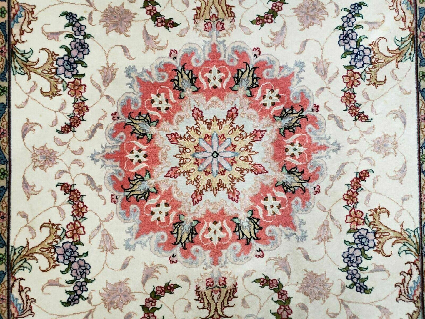 3' 4" X 5' Vintage Handmade Ultra Fine Floral Oriental Turkish Rug Carpet Wow - Nuvé