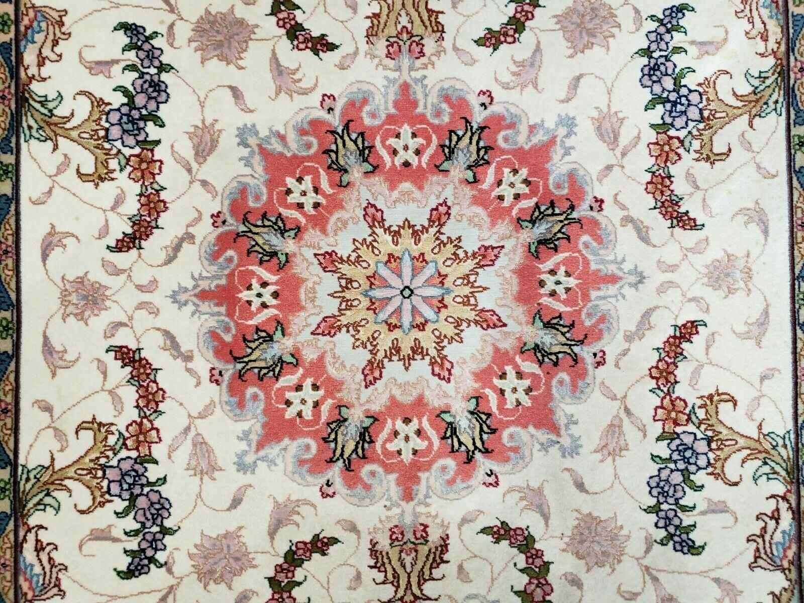 3' 4" X 5' Vintage Handmade Ultra Fine Floral Oriental Turkish Rug Carpet Wow - Nuvé