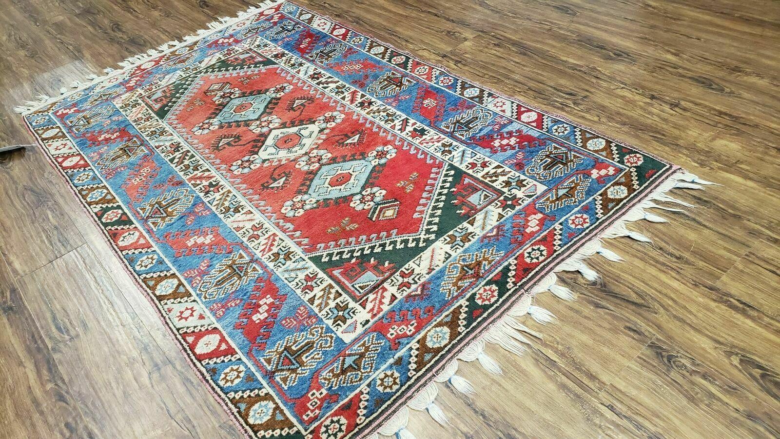 4' X 6' Handmade Turkish Super Kazak Shirvan Wool Rug Colorful - Nuvé