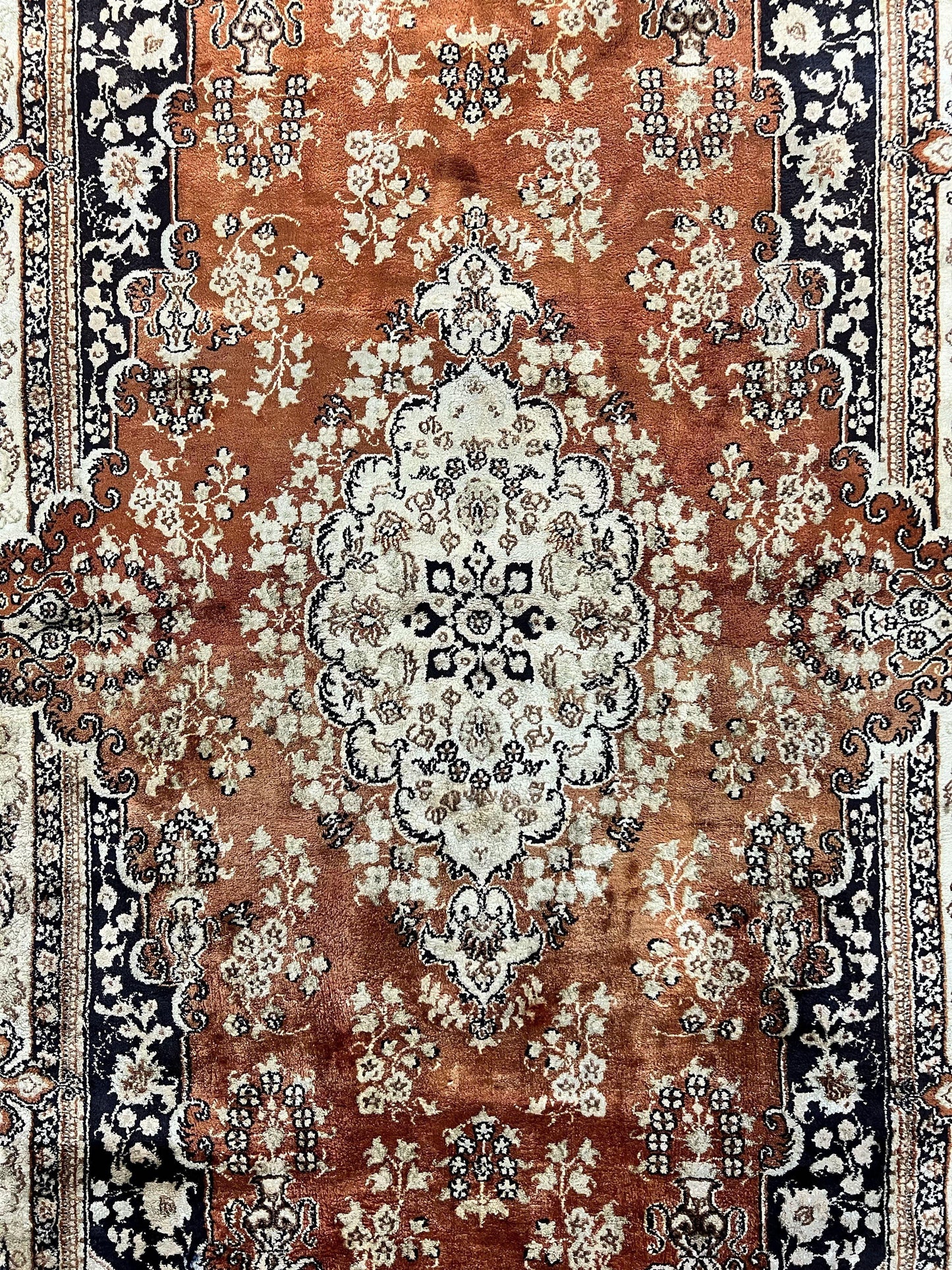 Turkish Silk Rug 3x5, Very Fine 400 KPSI, Floral Medallion, Handmade Hand Knotted Silk on Silk Oriental Carpet - Nuvé