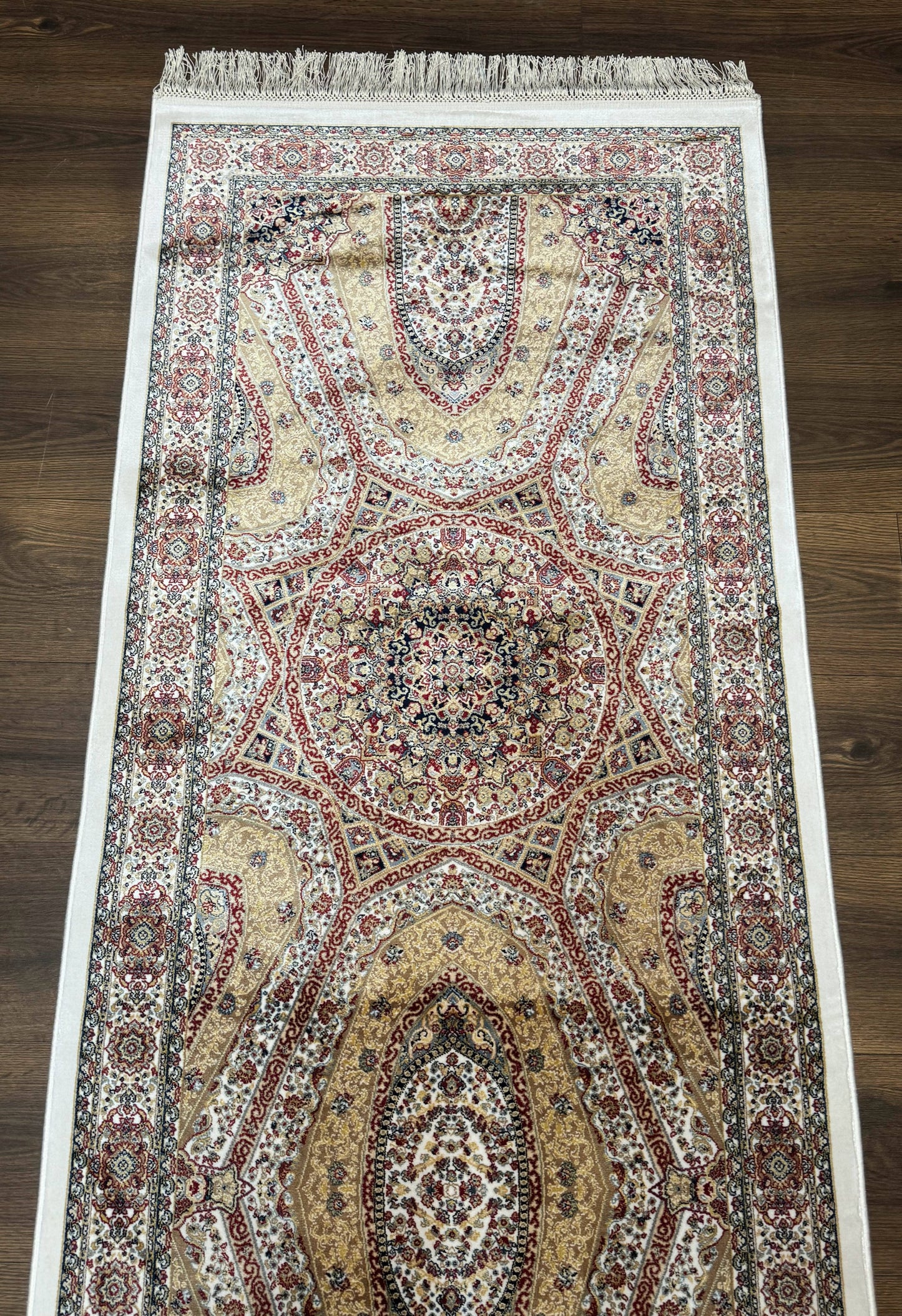 Turkish Silk Runner Rug 2.6 x 12, Hereke Mamluk Runner, Bamboo Silk, New - Nuvé