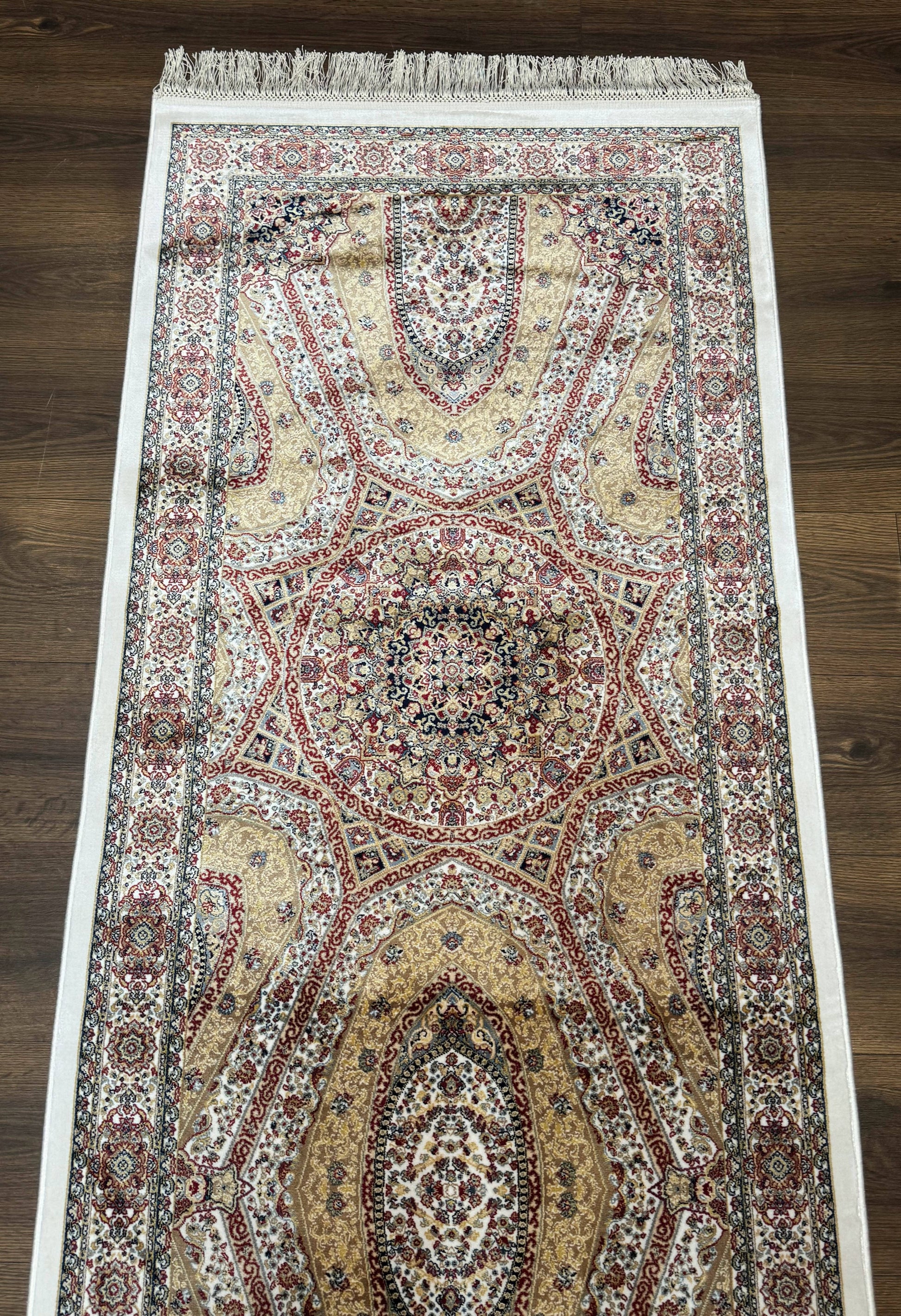 Turkish Silk Runner Rug 2.6 x 12, Hereke Mamluk Runner, Bamboo Silk, New - Nuvé