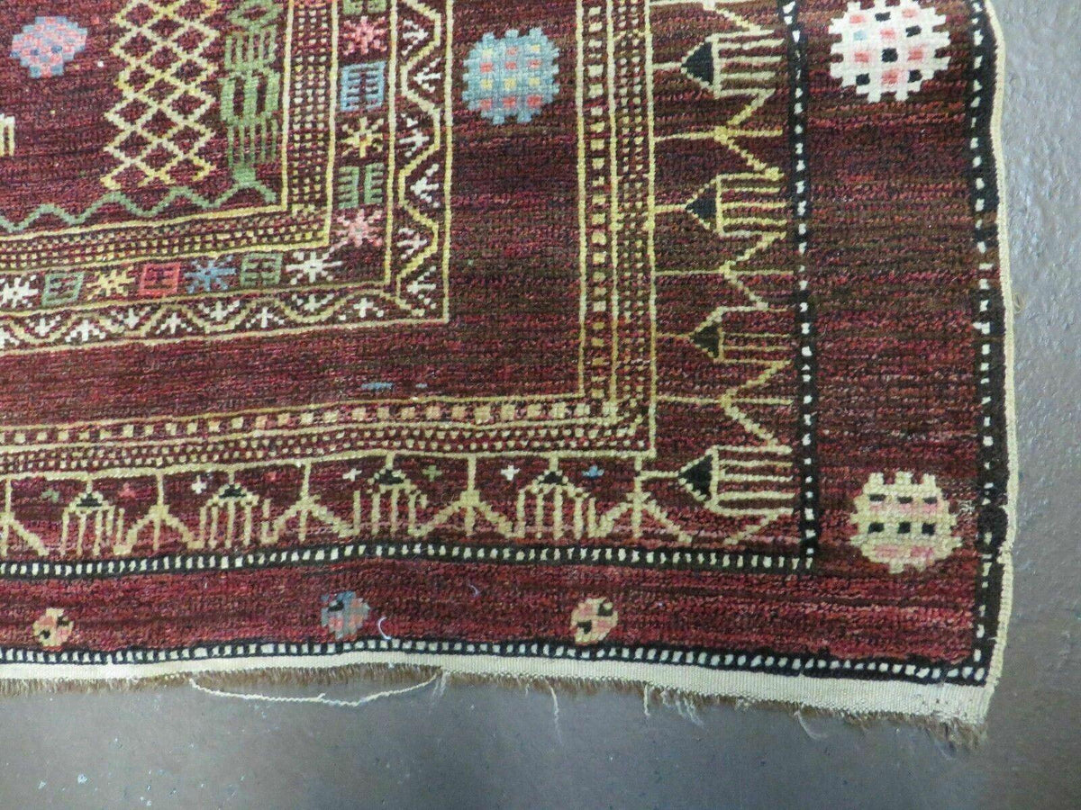 4' X 6' Antique Handmade Caucasian Shirvan Russian Armenian Wool Rug Colorful