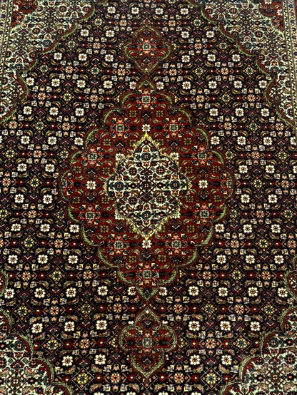Persian Tabriz Rug 3x5, Wool on Silk Foundation, Very Fine 550 KPSI, Dark Navy Blue - Nuvé