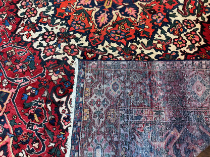 Rare Persian Bakhtiari Rug 10x13, Red, Semi Antique, Large Persian Carpet, Handmade - Nuvé
