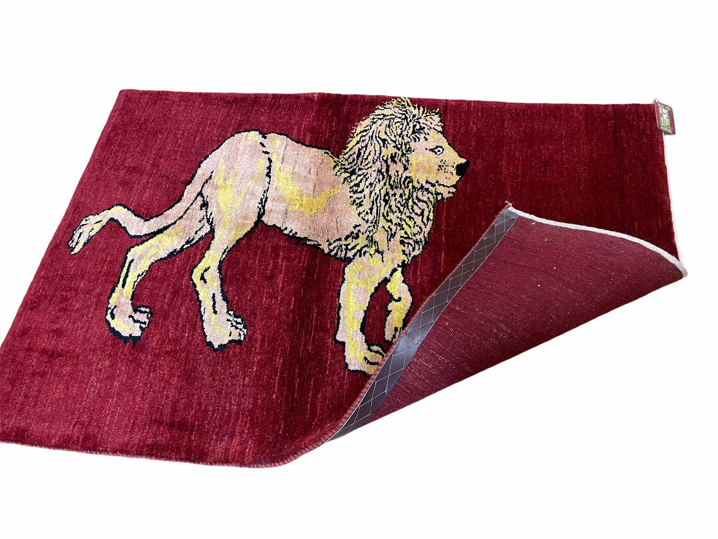 3 X 5 Handmade New Vintage Rug Quality Wool Lion Red Veggy Dyes Hand-Knotted - Nuvé