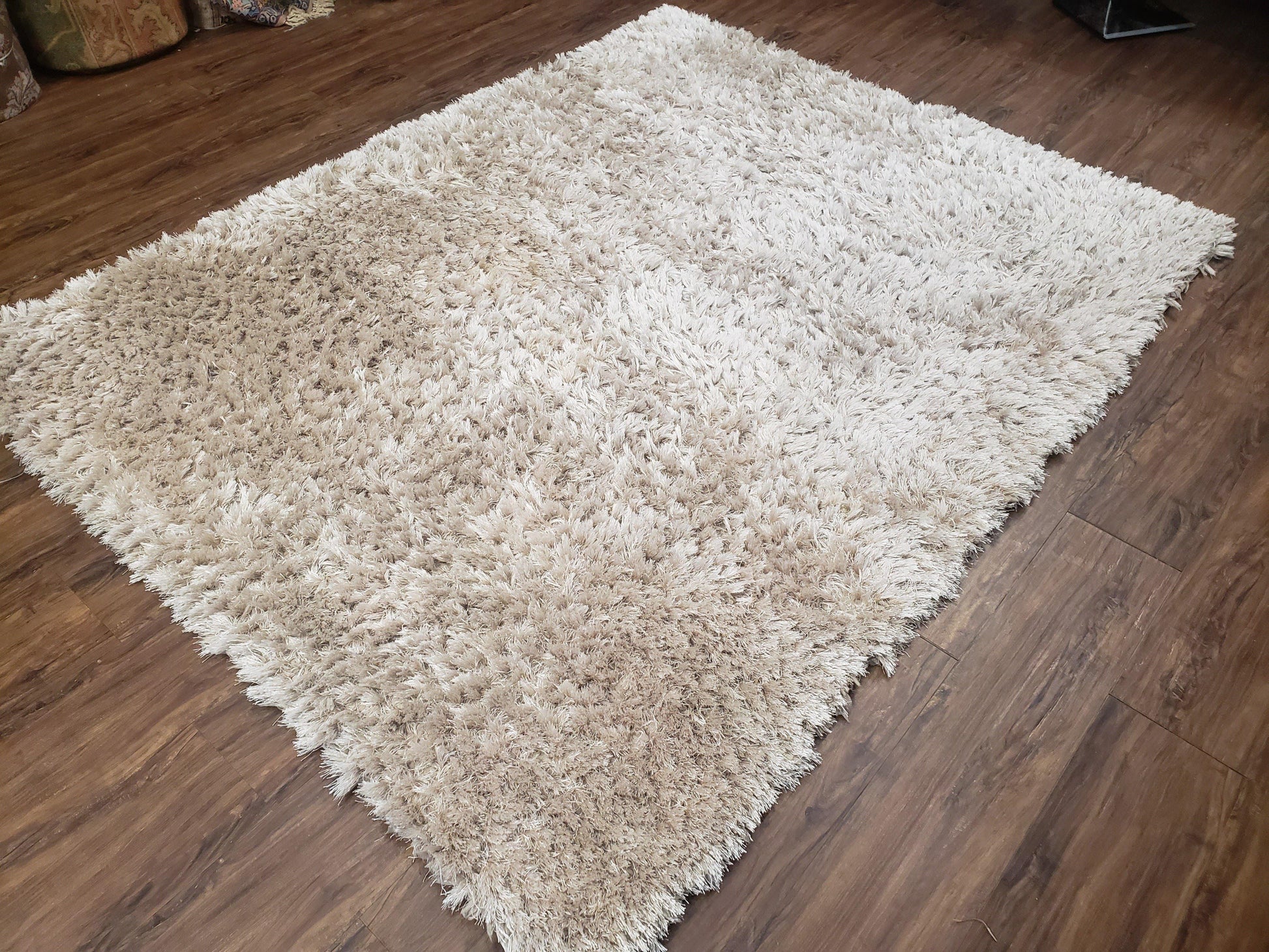 Ivory Shag Rug 6x7, Flokati Carpet, Shaggy Soft Plush Pile Area Rug, Modern Contemporary - Nuvé