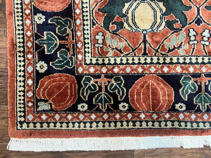 Indo Persian Bidjar Rug 8x10, Red and Black, Handmade Vintage Wool Carpet - Nuvé