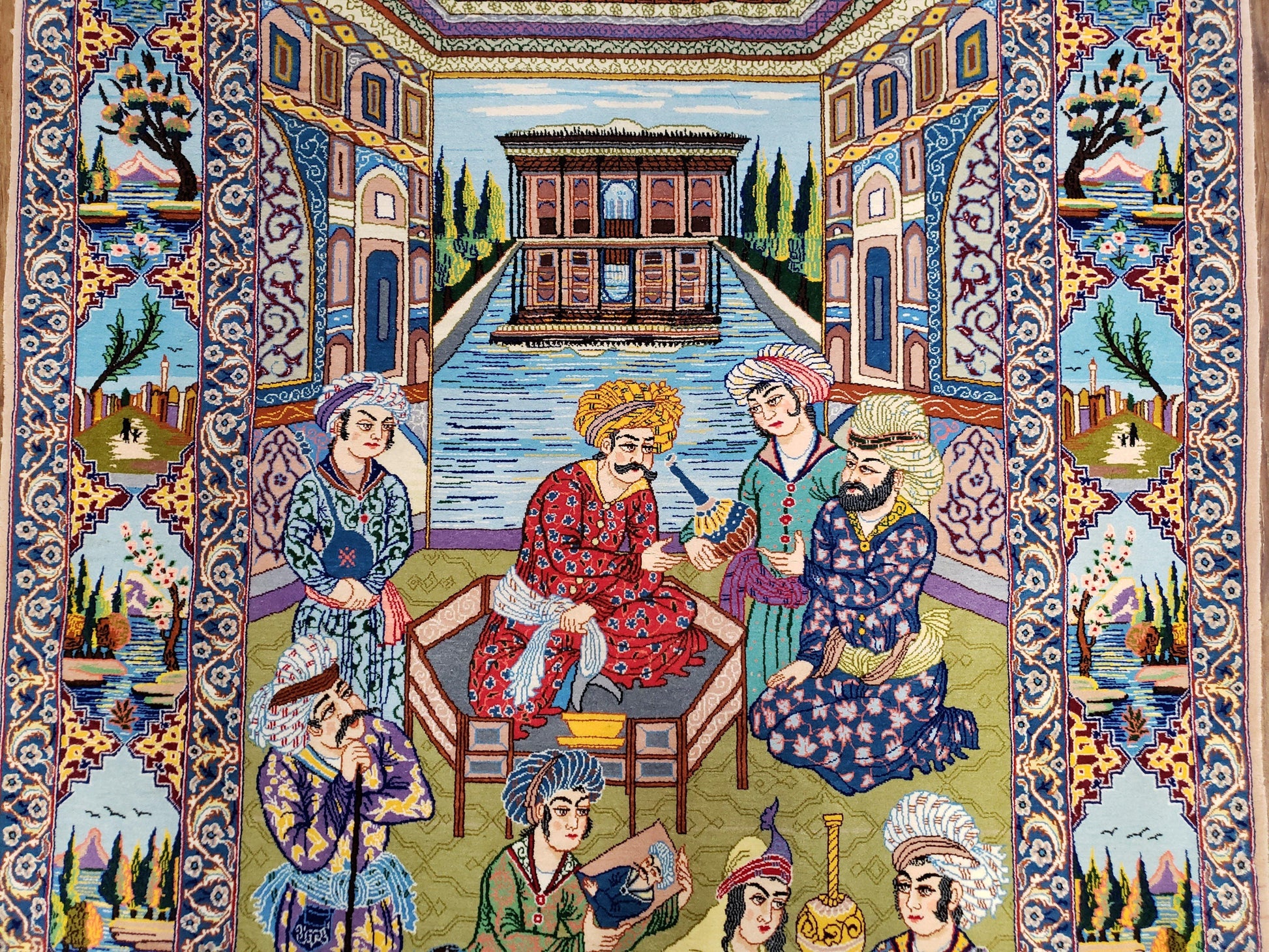 Persian Isfahan Pictorial Rug 3x5 – Kork Wool on Silk - Nuvé
