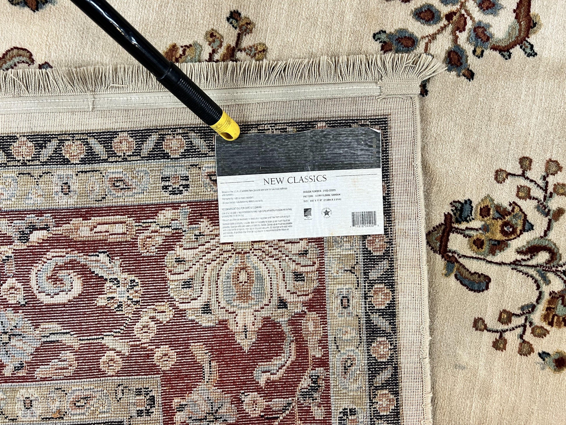 Karastan Rug 8.6 x 11.6, English Manor #2103, Ivory Floral Sarouk, Wool Karastan Carpet, Large Karastan Area Rug, Traditional Karastan Rug - Nuvé