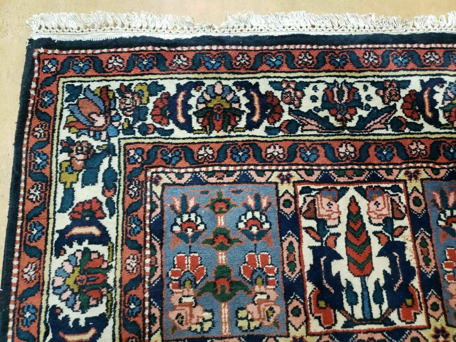 4' X 6' Vintage Handmade Indian Panel Design Wool Rug Veg Dyes - Nuvé