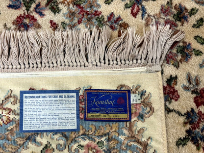 8.8 x 12 Karastan Rug #788 Ivory Kirman, Wool Vintage Original 700 Series - Nuvé