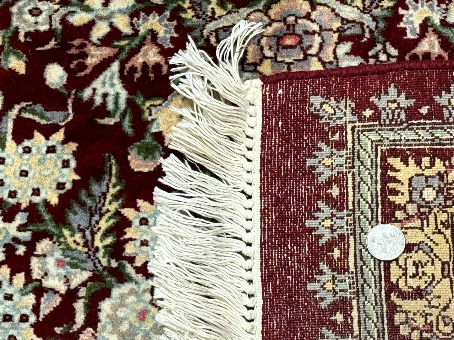 Burgundy Persian Rug 8x10, Pak Persian Floral Carpet, Very Fine 300 KPSI - Nuvé