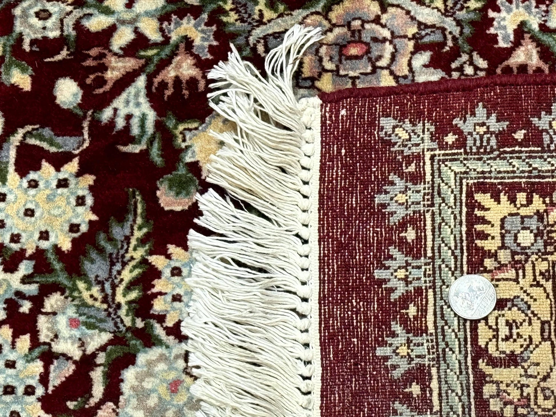 Burgundy Persian Rug 8x10, Pak Persian Floral Carpet, Very Fine 300 KPSI - Nuvé