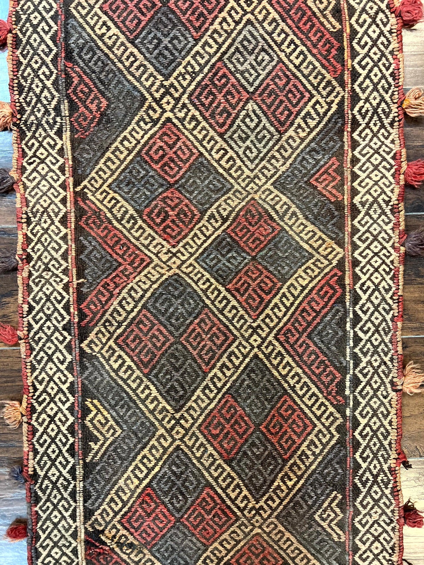 Tribal Runner Rug 2x8, Pakistani Turkoman Runner, Wool Handmade Vintage Rug - Nuvé