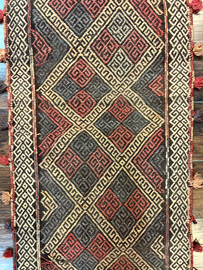 Tribal Runner Rug 2x8, Pakistani Turkoman Runner, Wool Handmade Vintage Rug - Nuvé