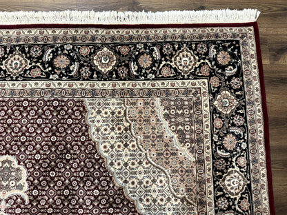 Sino Persian Rug 8x10, Herati, Elegant Oriental Carpet, Dark Maroon - Nuvé