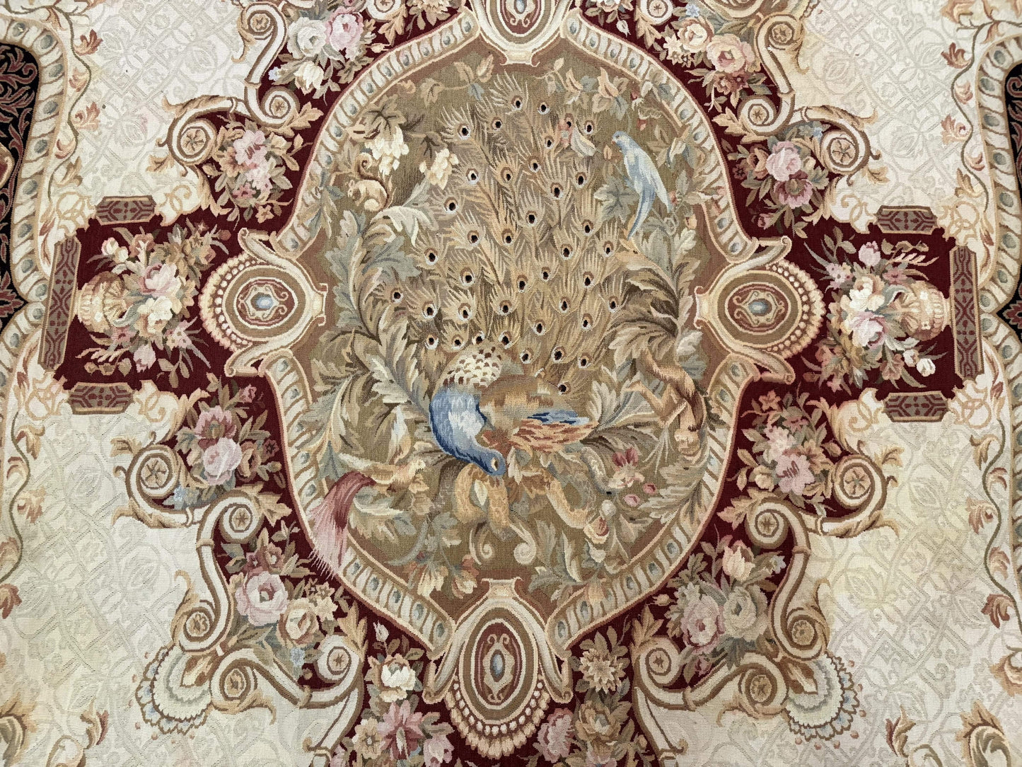 French Aubusson Rug 9x12 - European Design Flatweave Carpet - Nuvé