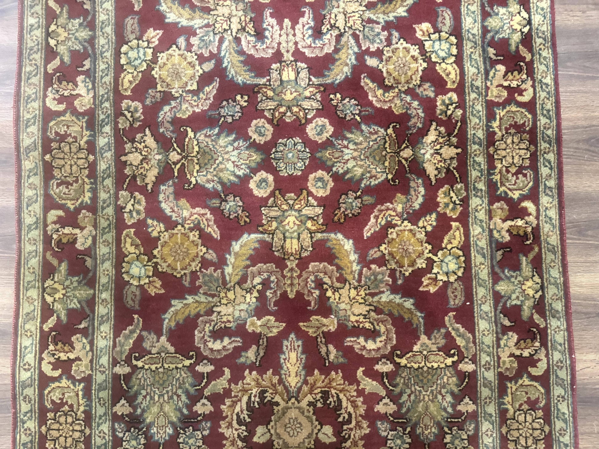 Indo Persian Mahal Rug 4x6, Floral Allover Pattern, Maroon - Nuvé