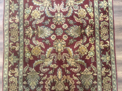 Indo Persian Mahal Rug 4x6, Floral Allover Pattern, Maroon - Nuvé