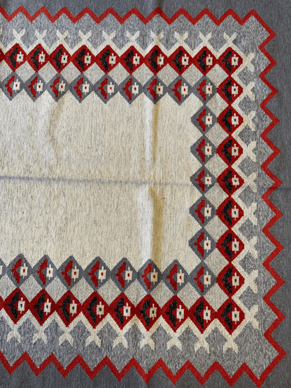 Eastern European Diamond Patterned Kilim Rug 6’4” x 9’1” - Nuvé