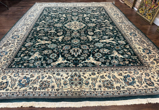 Pak Persian Rug 9x12, Dark Green, Floral Allover - Nuvé