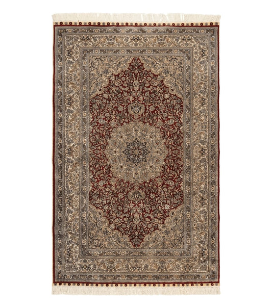 Sino Persian Silk Rug 3x5, Super Fine 440 KPSI, Floral Medallion, Handmade