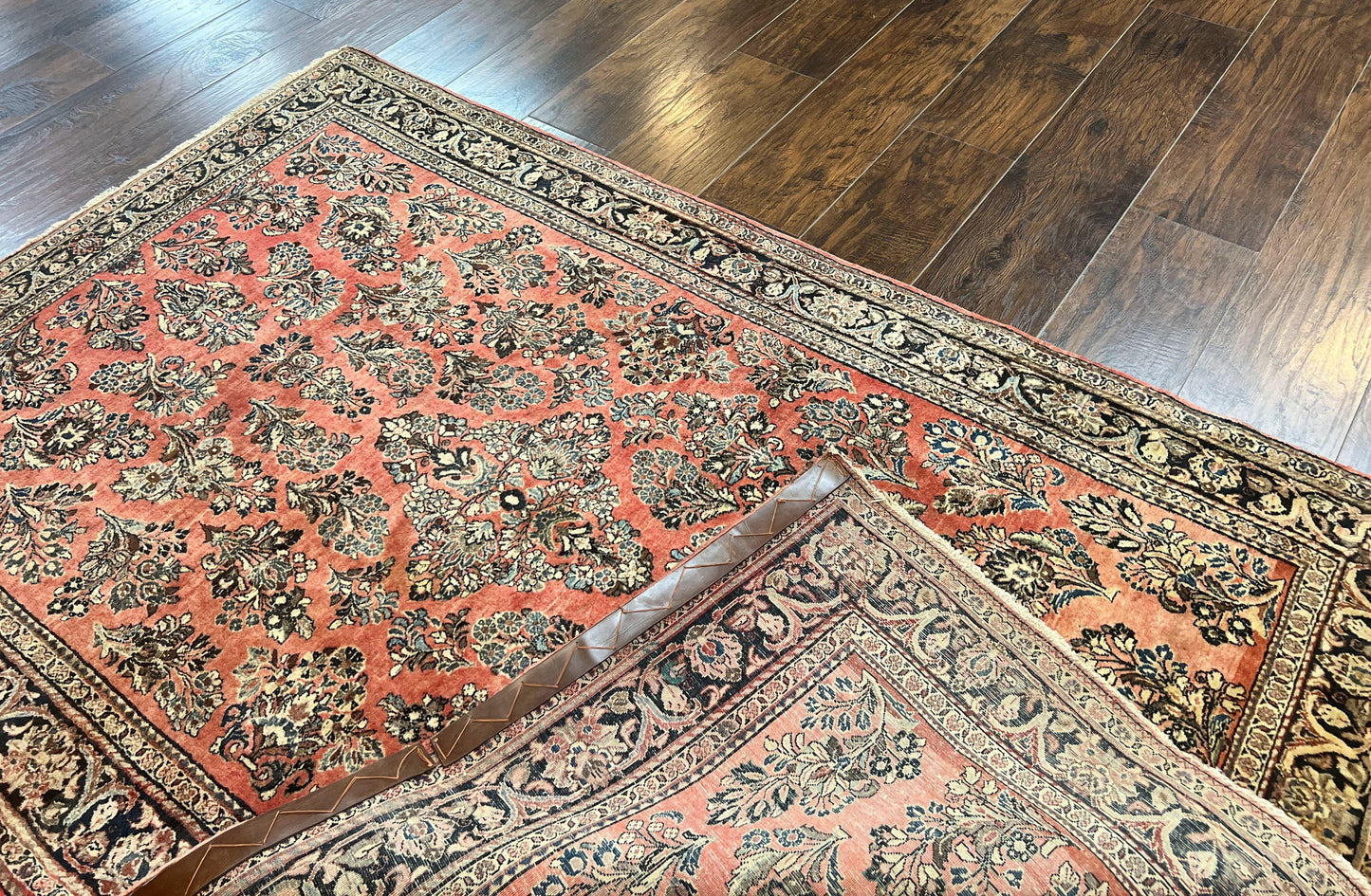 Antique Persian Sarouk Rug 4x7, Hand Knotted Wool Red Persian Carpet, Floral, Fine 300 KPSI - Nuvé