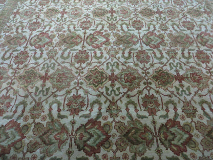 8' 5" X 12' Handmade India Agra Floral Oriental Wool Rug Tea Washed Carpet Nice - Nuvé