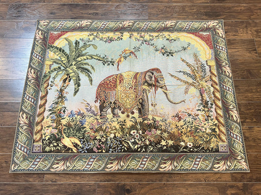 Vintage Tapestry 4 x 5.6, Adorned Elephant Pictorial - Nuvé