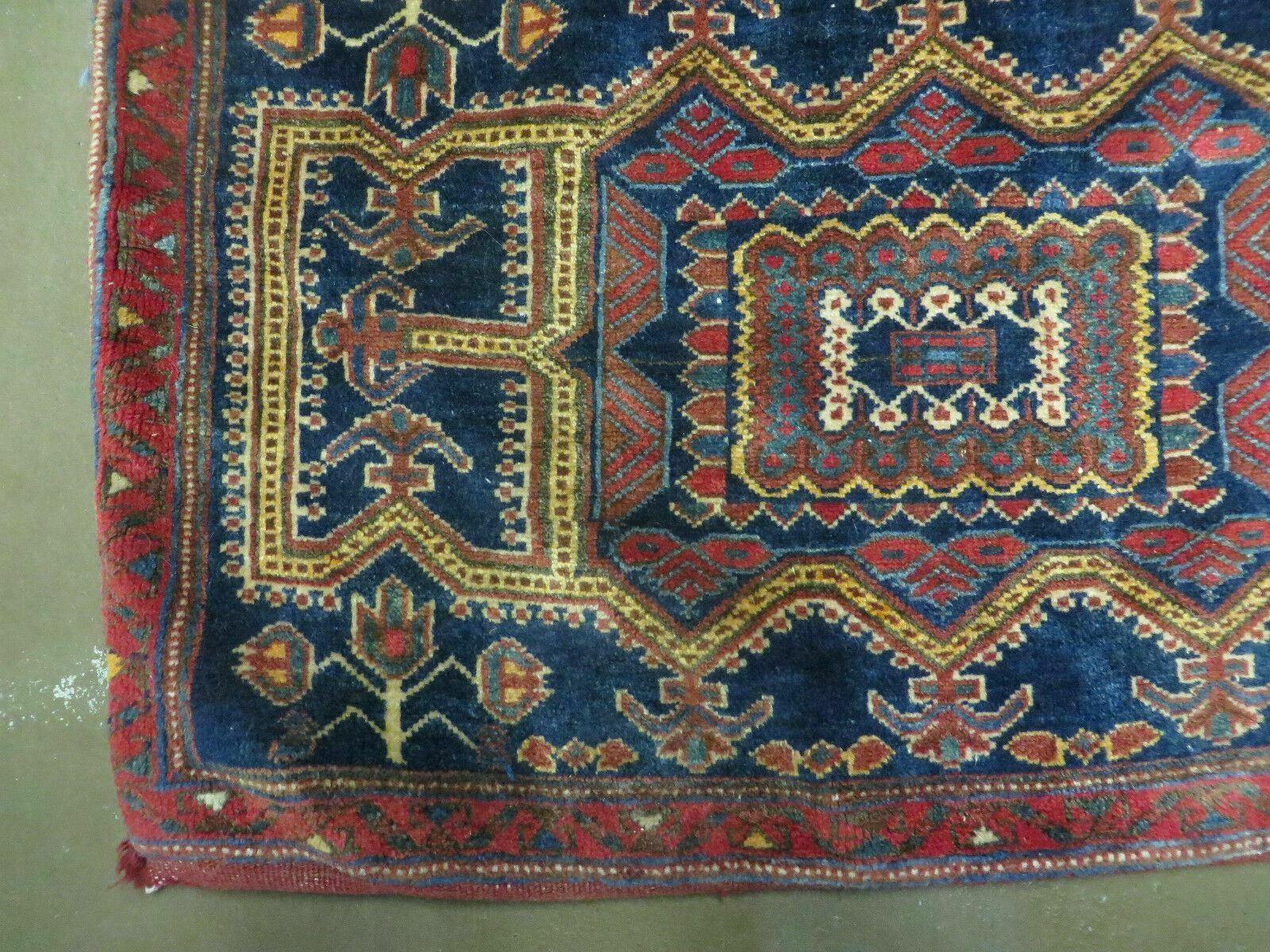 3' X 4.5' Antique Handmade Turkish Tribal Wool Rug Double Saddle Bag Nice - Nuvé