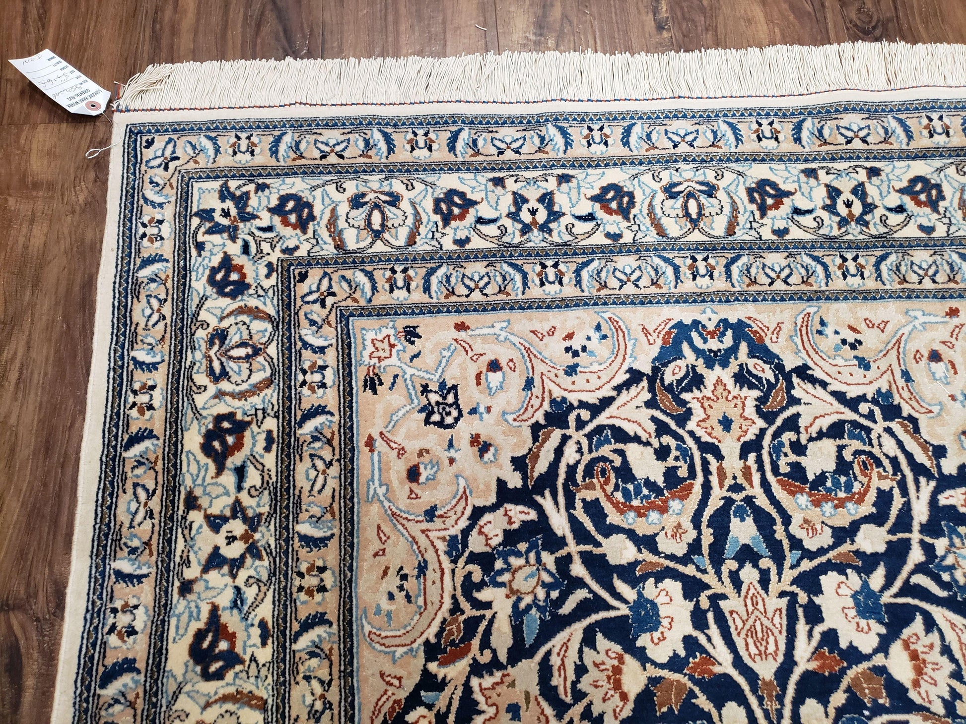Semi Antique Fine Persian Nain Rug, Ivory & Blue, Wool with Silk Accents, 3'9" x 6'2" - Nuvé