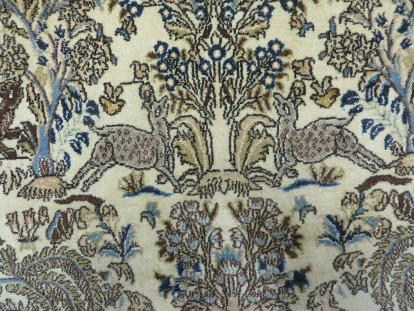 4' X 6 Handmade India Oriental Fine Pictorial Tree Of Life Wool Silk Rug Wow - Nuvé
