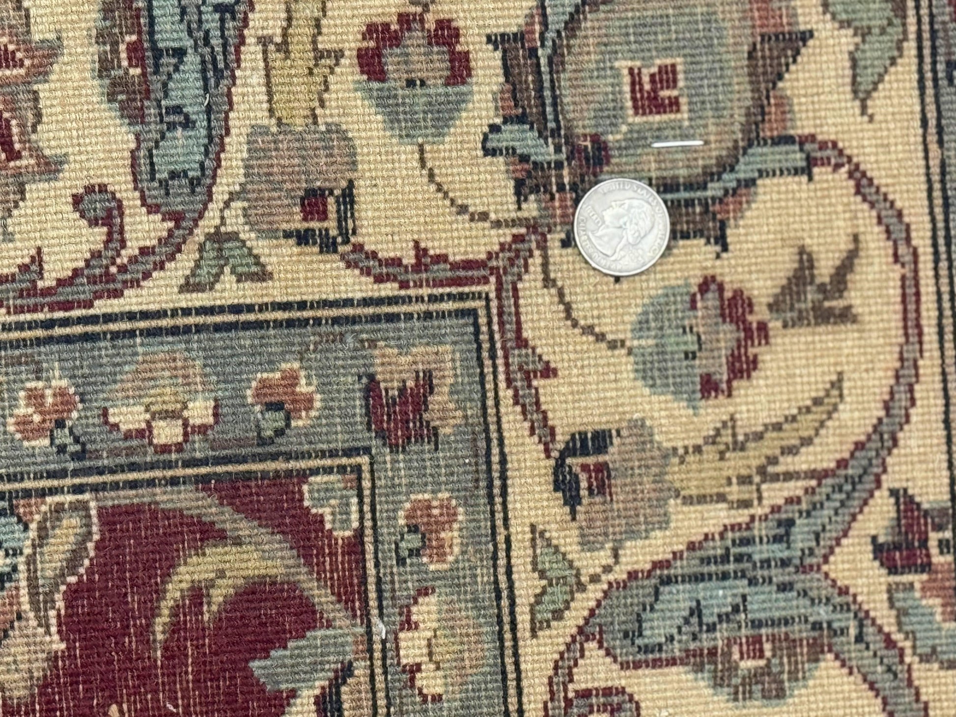 Pak Persian Rug 4x6, Floral Allover, Vintage Wool Carpet, Plum and Ivory - Nuvé