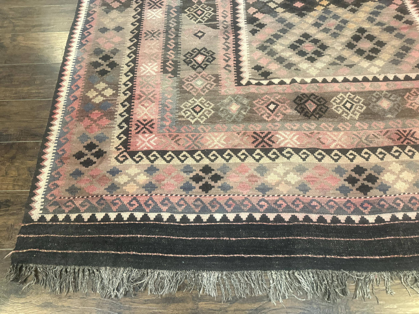 Persian Kurdish Kilim Rug 8x10, Large Flatweave Tribal Bohemian Rug, Vintage Zarand Kilim - Nuvé