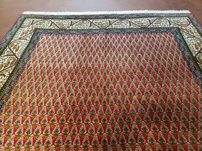 6x9 Finely Woven Turkish Tribal Rug, Boteh/Paisley Pattern, Red & Beige Area Rug, Vintage Wool Carpet, Entryway Rug, Hand-Knotted Foyer Rug - Nuvé
