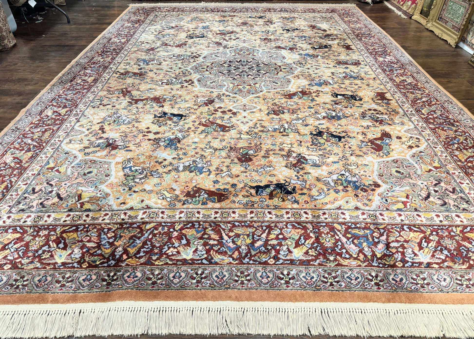 Karastan Rug 10x14 - Persian Hunting  #723 - Wool Pile, Vintage - Nuvé