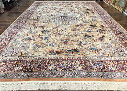 Karastan Rug 10x14 - Persian Hunting  #723 - Wool Pile, Vintage - Nuvé