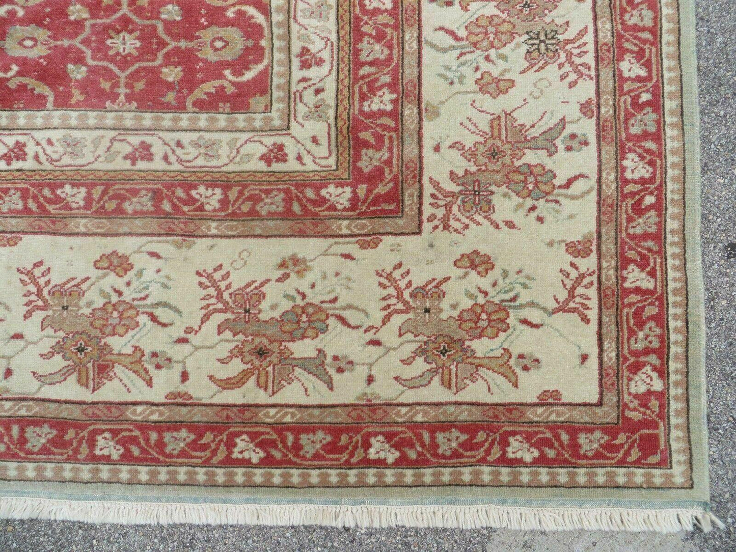 12' X 18' Palace Size Handmade Egyptian Wool Rug Carpet Soft Colors Red & Beige - Nuvé