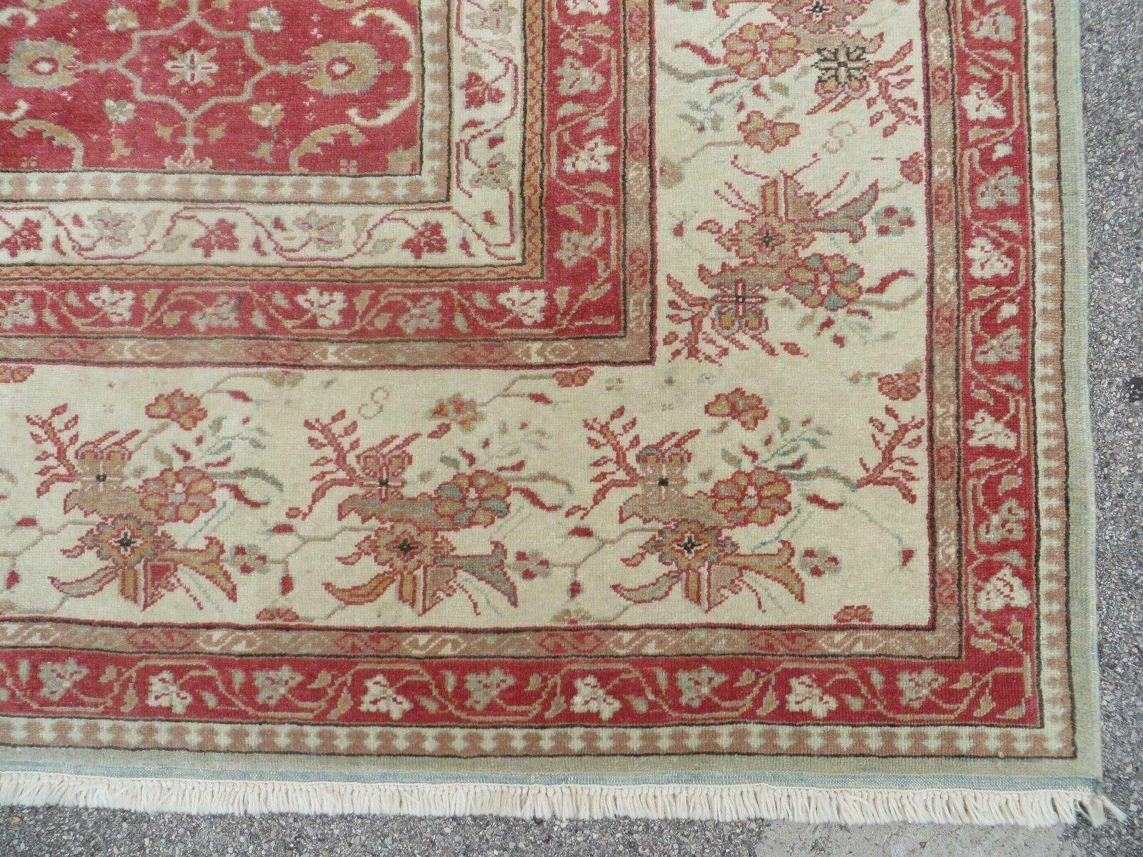 12' X 18' Palace Size Handmade Egyptian Wool Rug Carpet Soft Colors Red & Beige - Nuvé