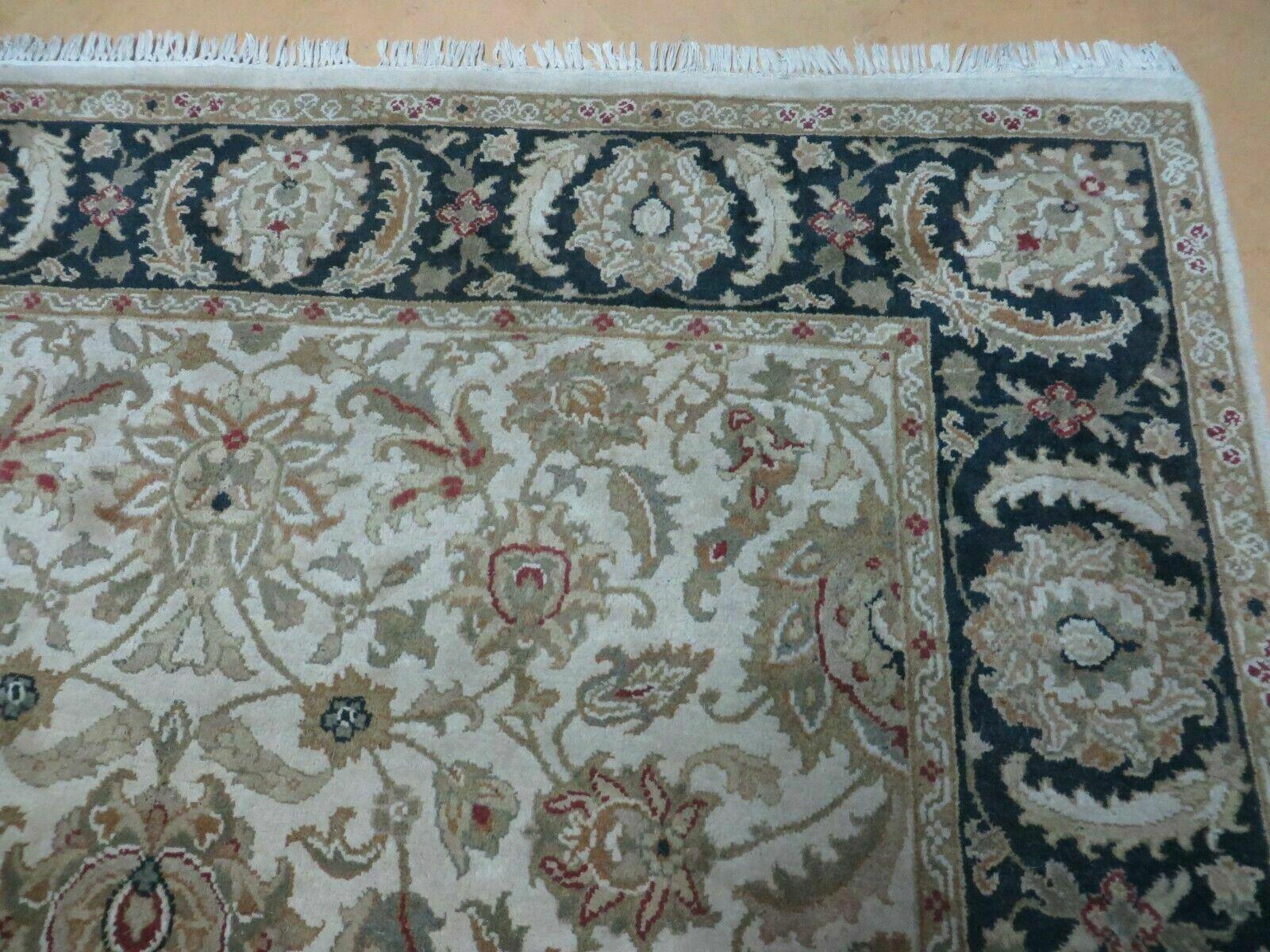 6' X 9' Vintage Handmade India Top Quality Jaipur Floral Oriental Tea Wash Nice - Nuvé